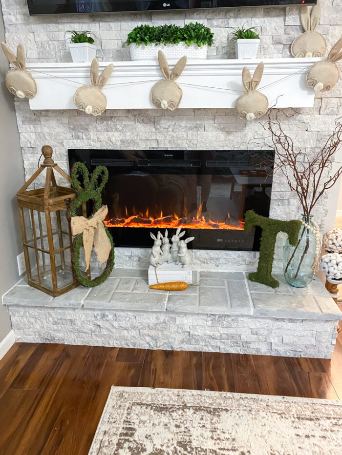 Spring Easter Fireplace Mantel