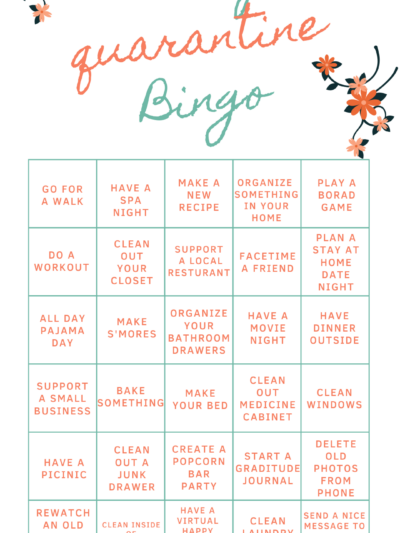 30 Day Quarantine Bingo Challenge