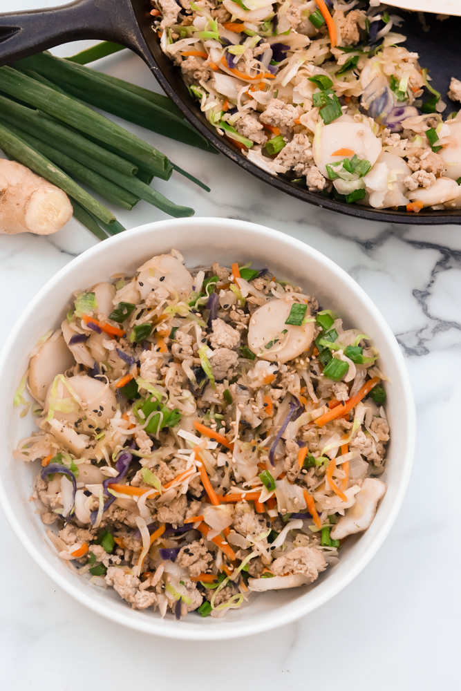 This easy low carb egg roll in a bowl is a healthier alternative to your traditional egg roll. 