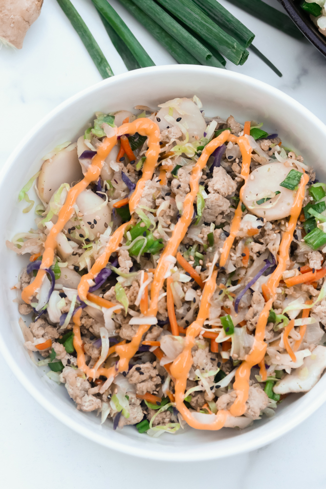 This easy low carb egg roll in a bowl is a healthier alternative to your traditional egg roll.