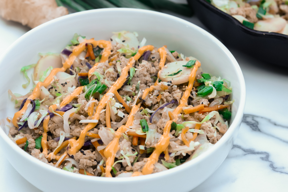 This easy low carb egg roll in a bowl is a healthier alternative to your traditional egg roll.