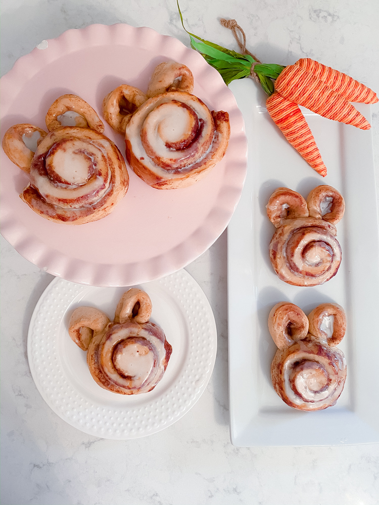 Bunny Cinnamon Rolls for Easter brunch.