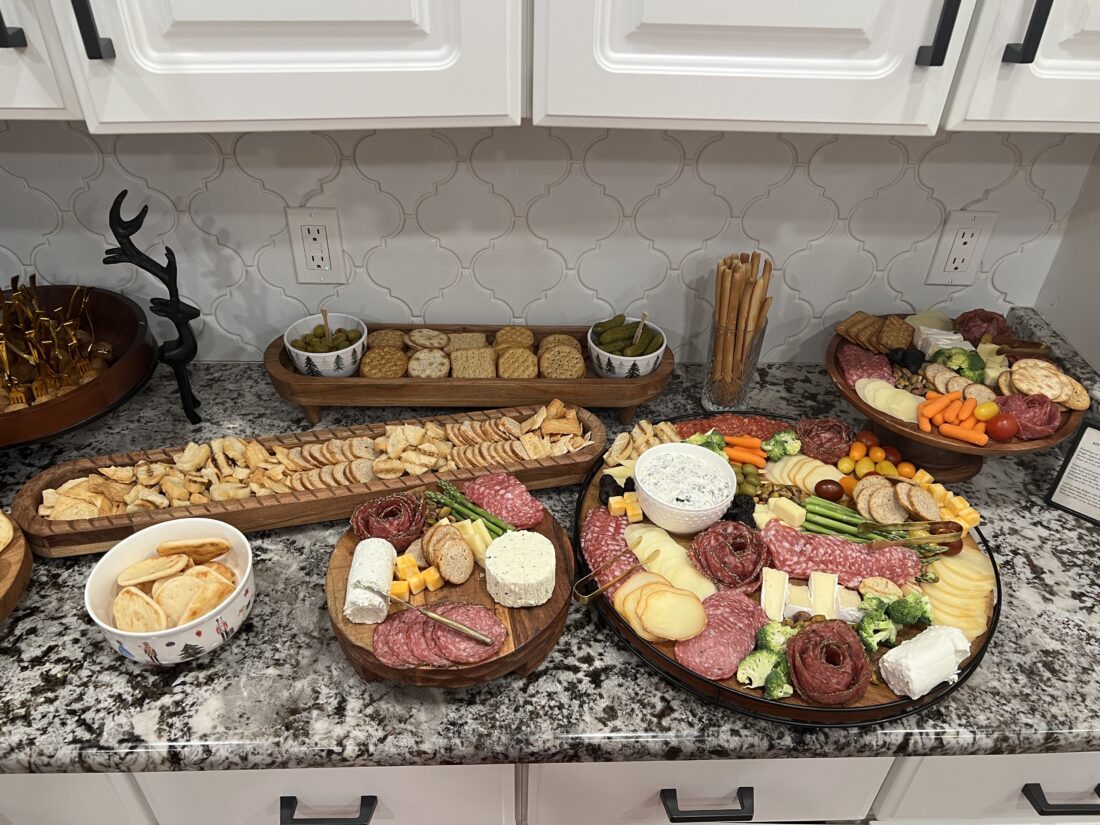 A grazing table charcuterie board