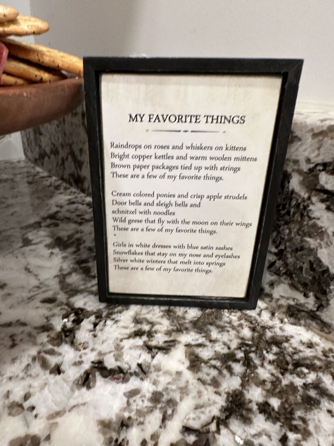 Favorite things sign lyrics for Favorite things party