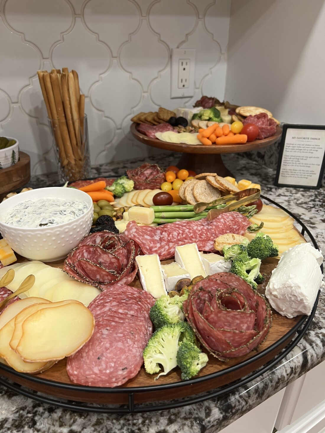 A charcuterie board for Favorite Things Party