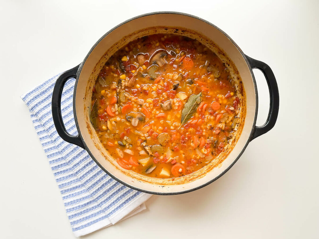 This Easy Vegetable Barley Soup recipe will warm you up and keep full in the cold winter months.