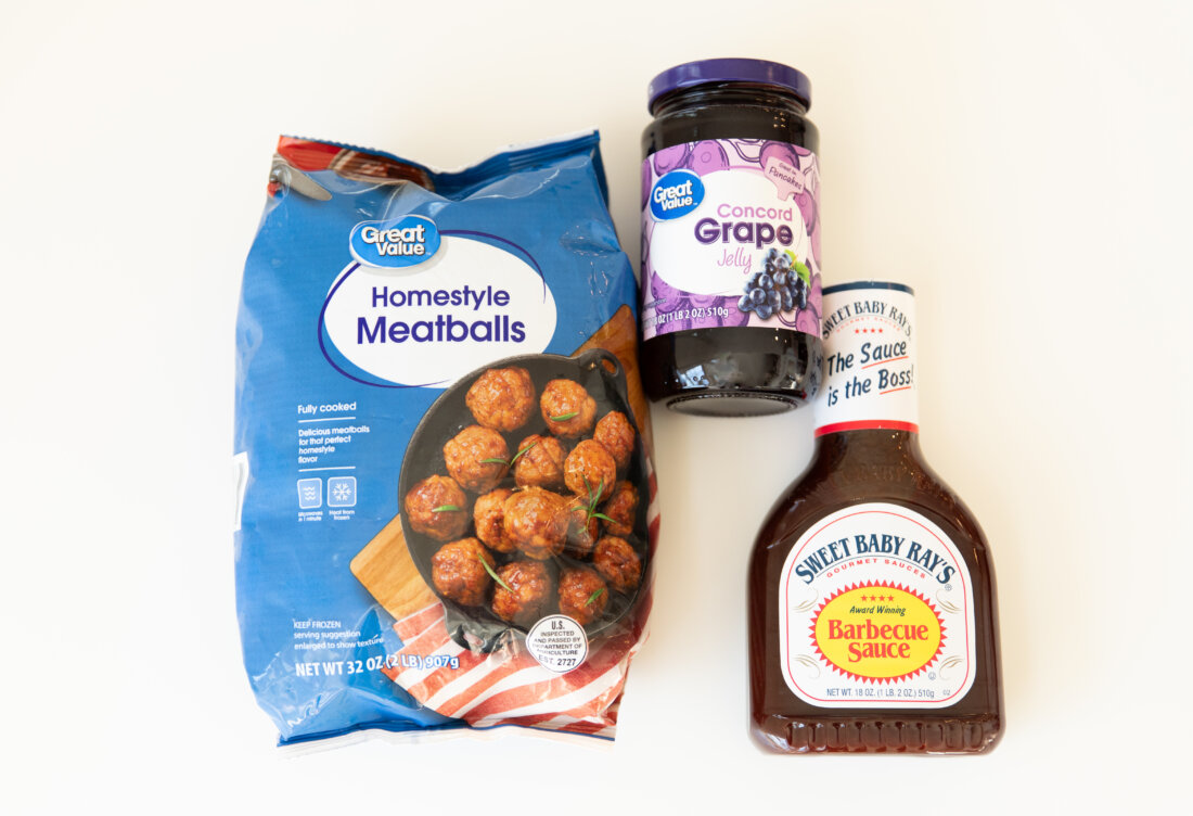 Three ingredients Grape Jelly Meatballs.